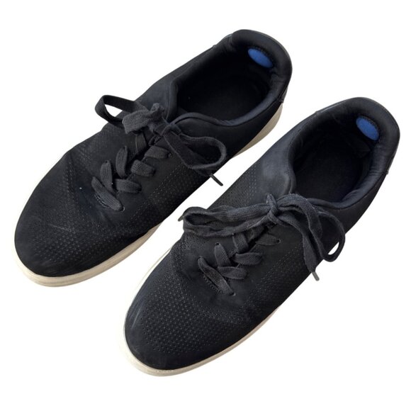 Kenneth Cole Reaction Mens Black Suede Sneakers with Perforated Design & White S - Picture 2 of 10